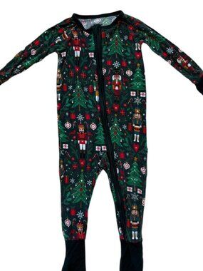 Little Sleepies Nutcracker Christmas Footed Bamboo Zipper Pajamas, 6-12 Months